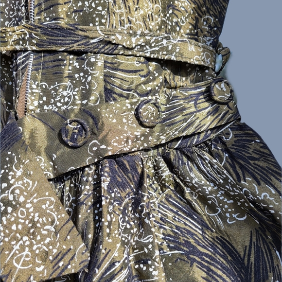 Vintage 1950s Olive Green Prom/Party Dress Size Small Size - Picture 9 of 10